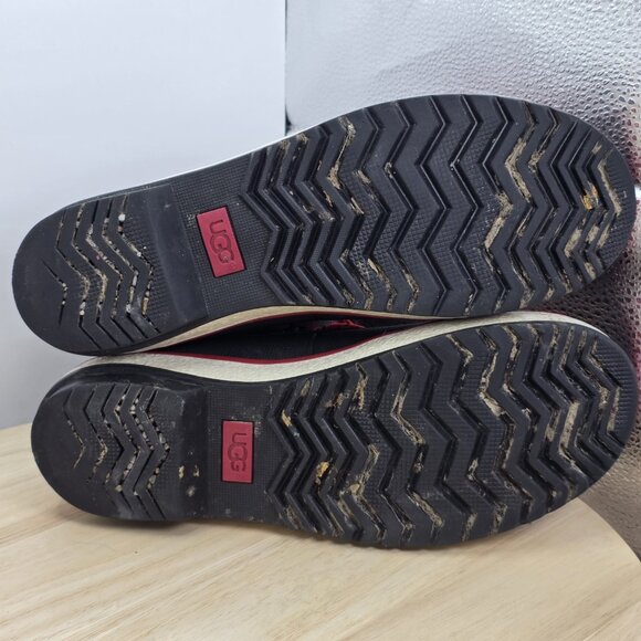 UGG Women’s Decatur Plaid Boots Waterproof Black/Red Size US 8 S/N 1001742 - Picture 9 of 10